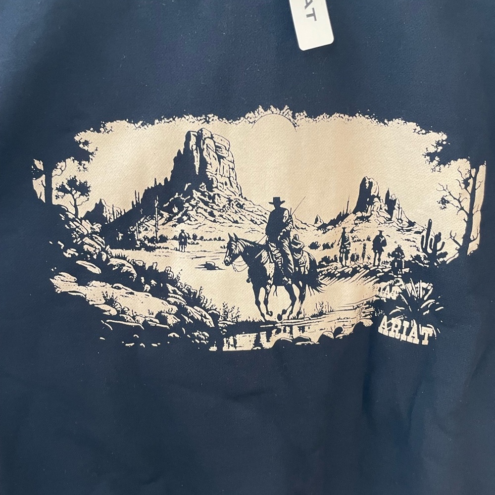 Ariat Outlaw Oversized Crew Black Western Sweatshirt Women’s Size Large NWT - Picture 2 of 5